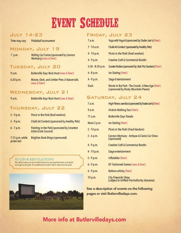 information about butlerville days